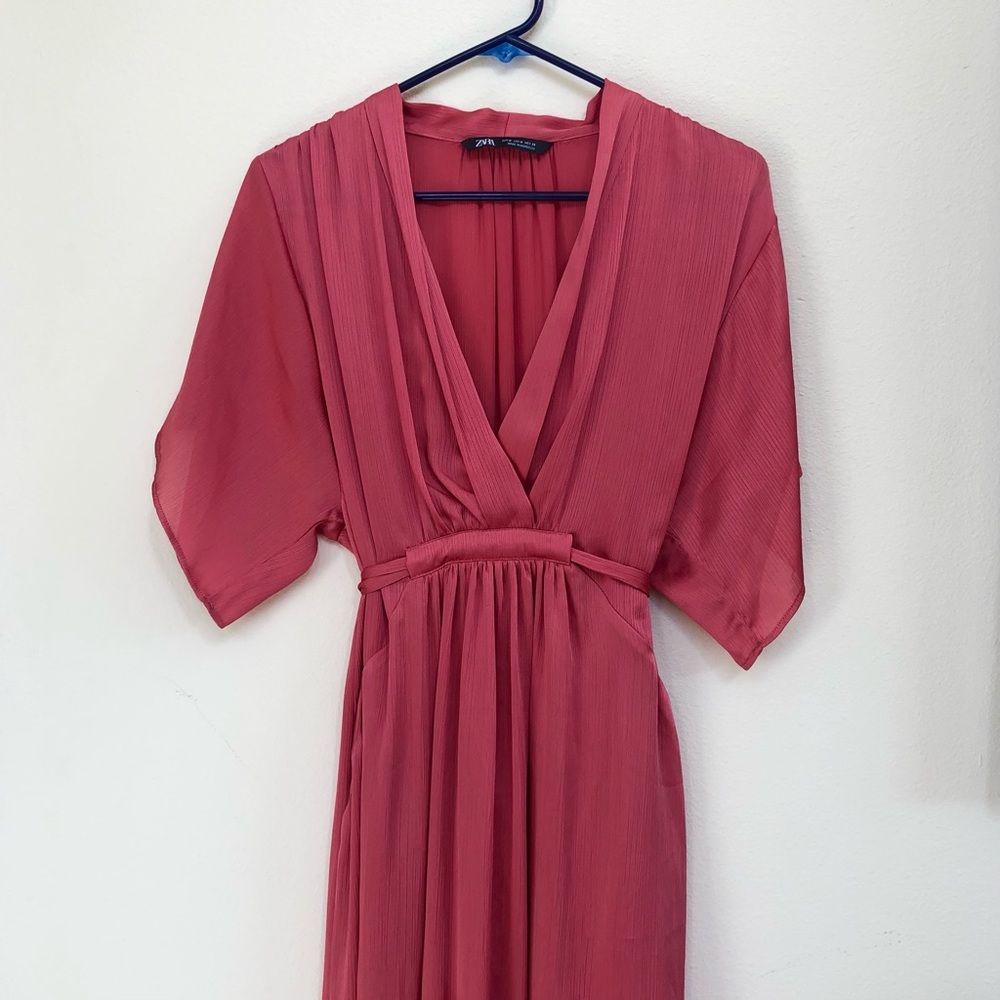 Zara Pink Wrap Maxi Dress